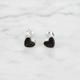 Earrings with Ashes in Silver Hearts
