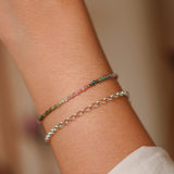 Natural Polished Stone Bracelet - Tourmaline