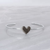 Bracelet with Pet Ashes in Silver Heart and Solid Ring