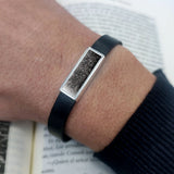 Bracelet with Ashes in Rectangular Silver