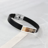 Pet Hair Bracelet in Silver Rectangle