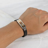 Pet Hair Bracelet in Silver Rectangle