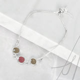Ashes Bracelet in Triple Silver Circle