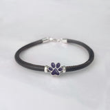Charm with Ashes in Silver Paw Print