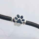 Charm with Ashes in Silver Paw Print