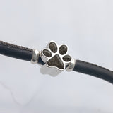Charm with Ashes in Silver Paw Print