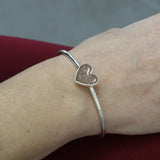 Bracelet with Pet Ashes in Silver Heart and Solid Ring