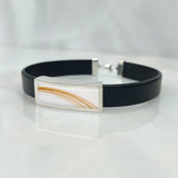 Pet Hair Bracelet in Silver Rectangle