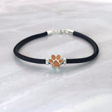 Charm with Pet Hair in Silver Paw Print