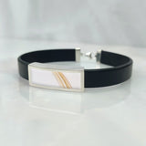 Pet Hair Bracelet in Silver Rectangle