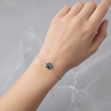 Pet Ashes Bracelet in Silver Paw Print