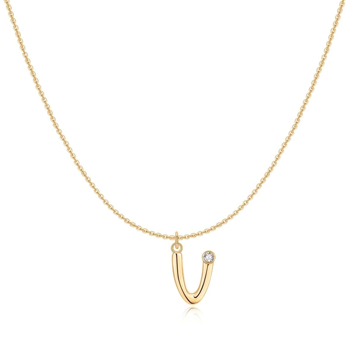 Initial Glitter Necklace