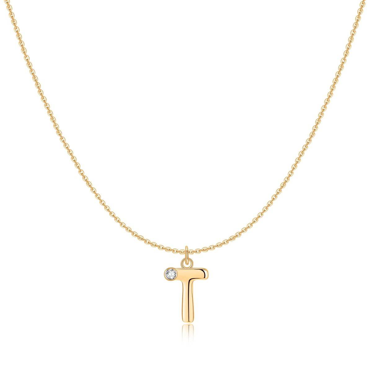 Initial Glitter Necklace