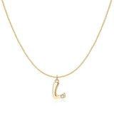 Initial Glitter Necklace