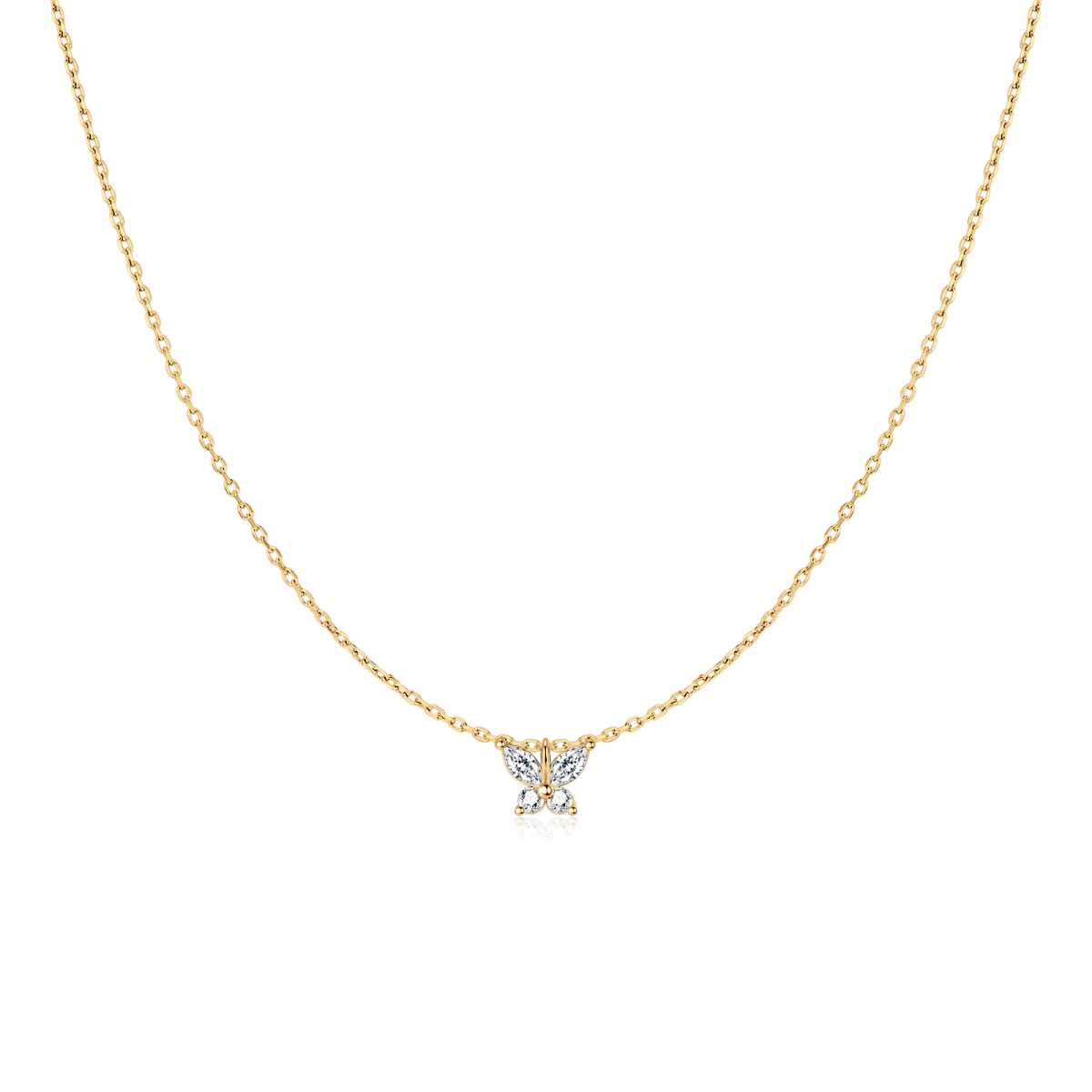White Butterfly Necklace