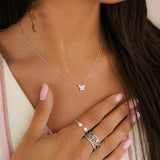 White Butterfly Necklace