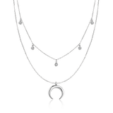 Moon Pendant Collar with Cubic Zirconia