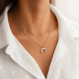 Moon Pendant Collar with Cubic Zirconia