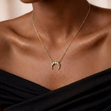 Crescent Moon Crystal Necklace
