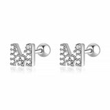 Initial Letter Earring White