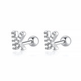 Initial Earrings White