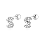 Initial Earrings White