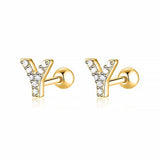 Initial Earrings White