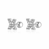 Initial Letter Earring White