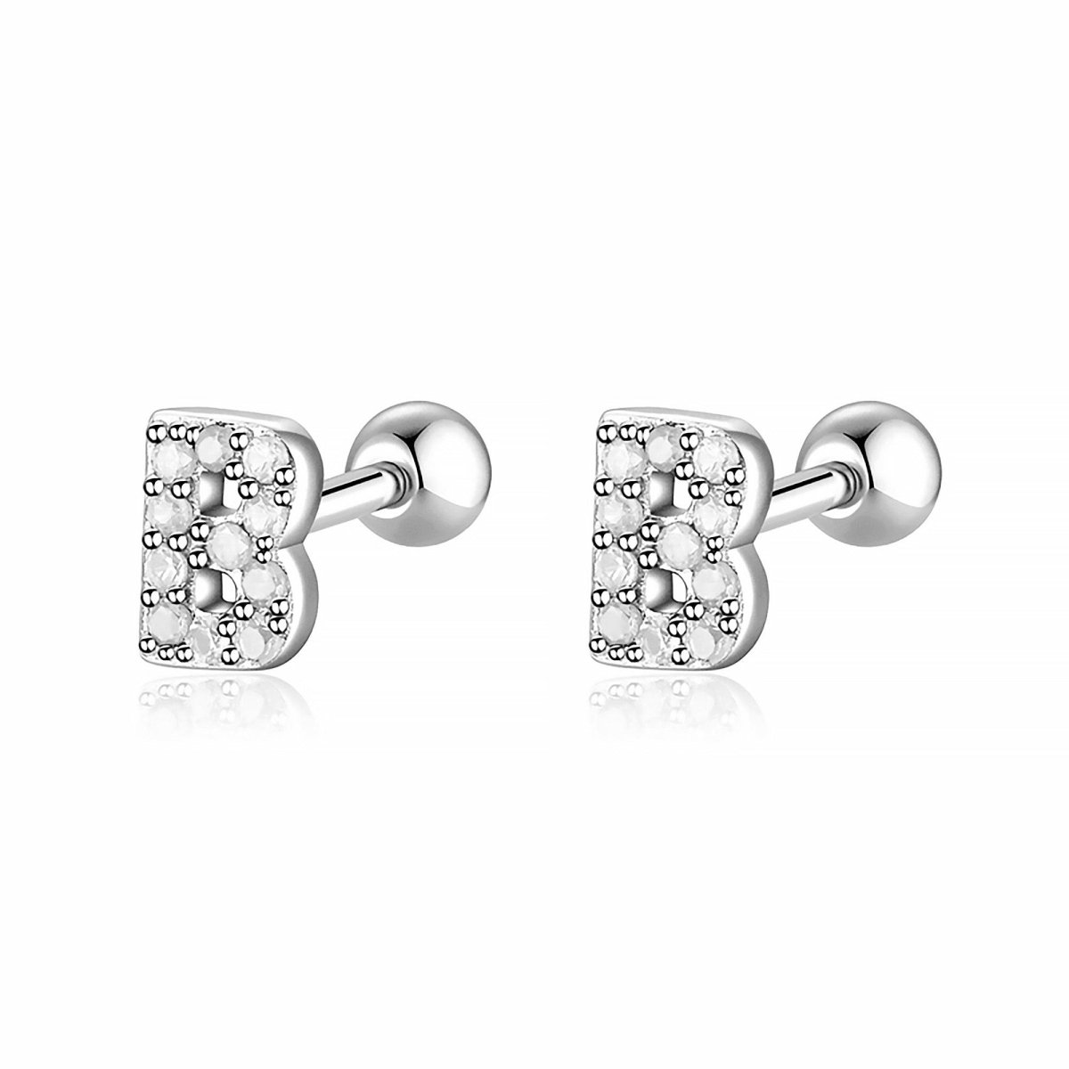 Initial Letter Earring White