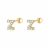 Initial Earrings White