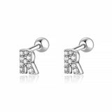 Initial Letter Earring White