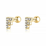 Initial Letter Earring White