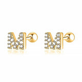 Initial Earrings White