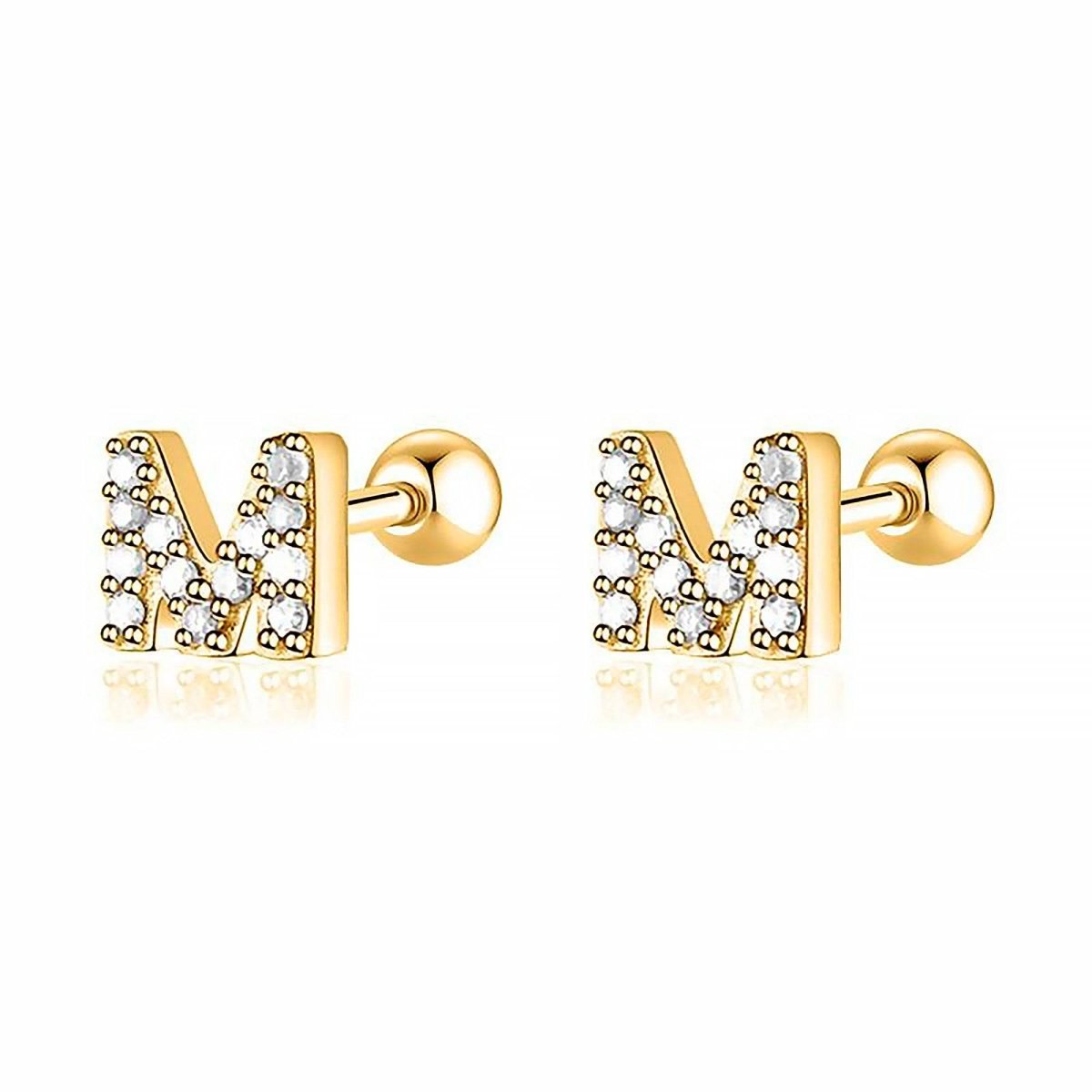 Initial Letter Earring White