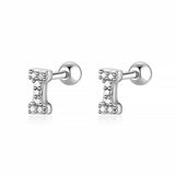 Initial Earrings White