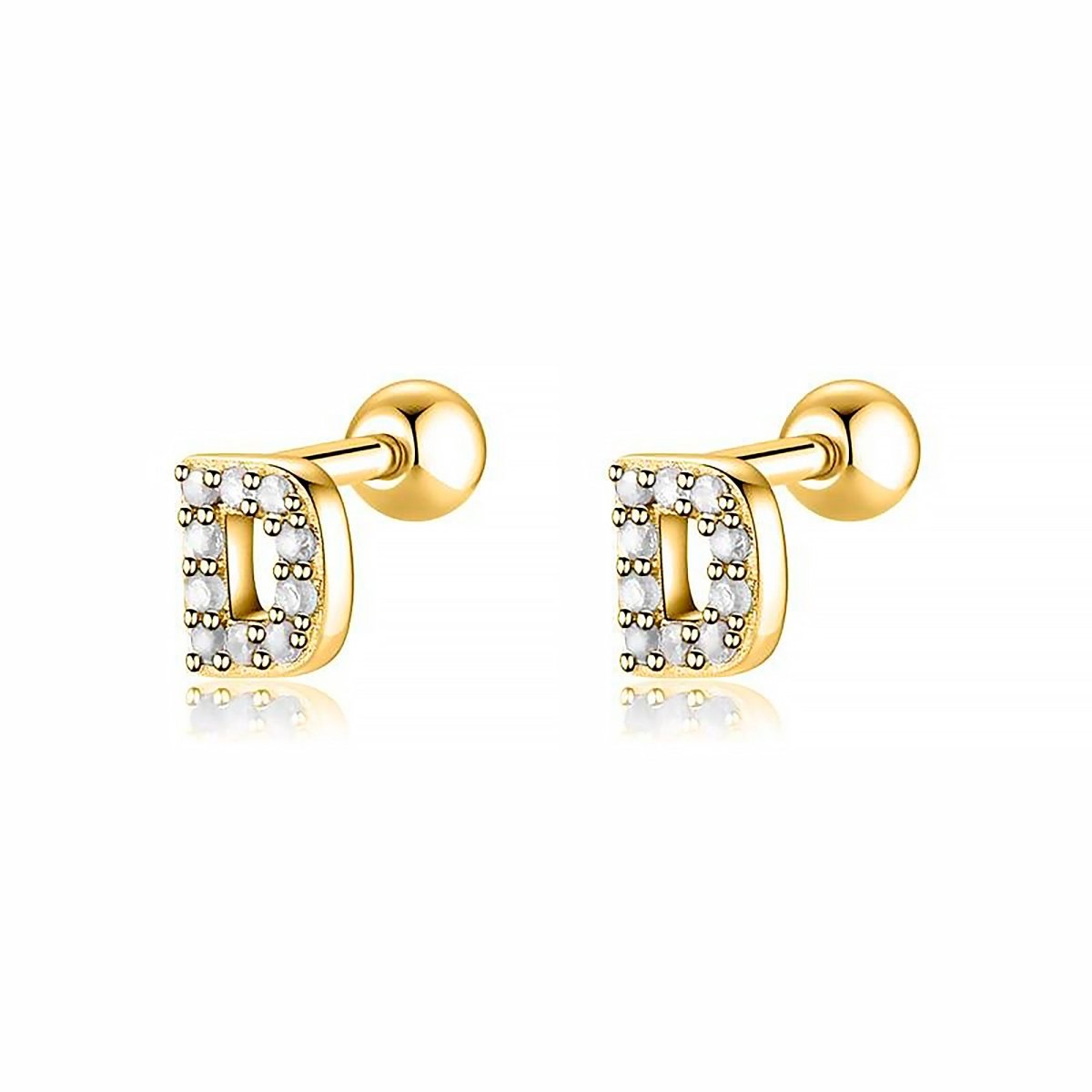 Initial Earrings White