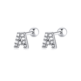 Initial Earrings White