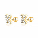 Initial Earrings White