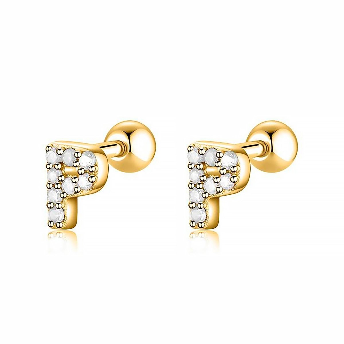 Initial Earrings White