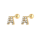 Initial Letter Earring White