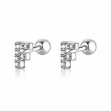 Initial Letter Earring White