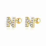 Initial Letter Earring White