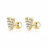 Initial Letter Earring White