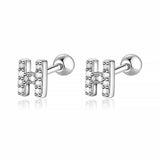 Initial Earrings White