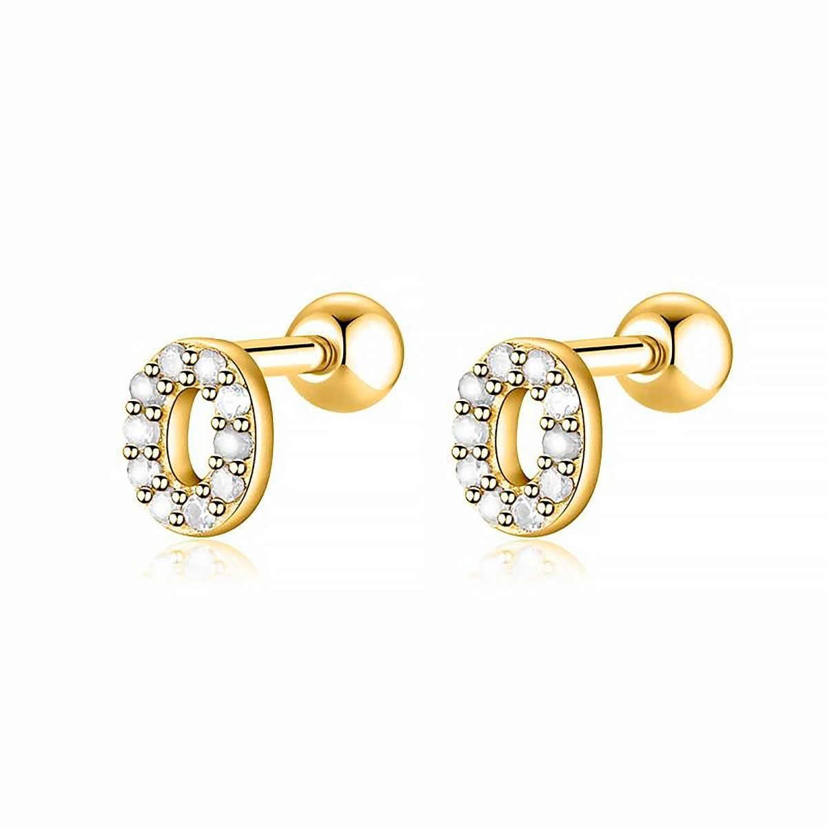 Initial Earrings White