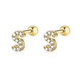 Initial Earrings White