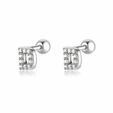 Initial Earrings White