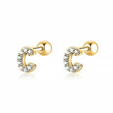 Initial Earrings White