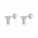 Initial Letter Earring White