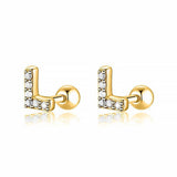 Initial Letter Earring White